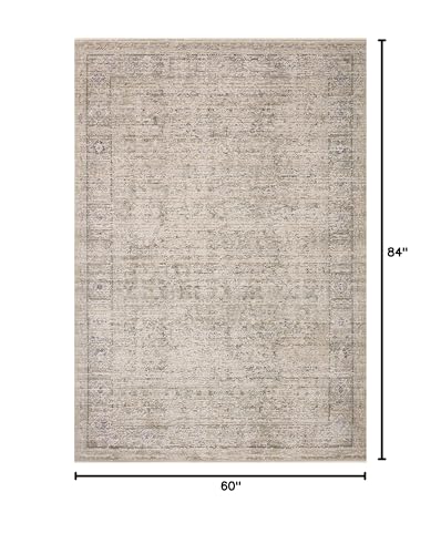 Loloi Amber Lewis Alie Collection ALE-03 Taupe/Dove 5'-3'' x 7'-9'', .13'' Pile Height, Area Rug