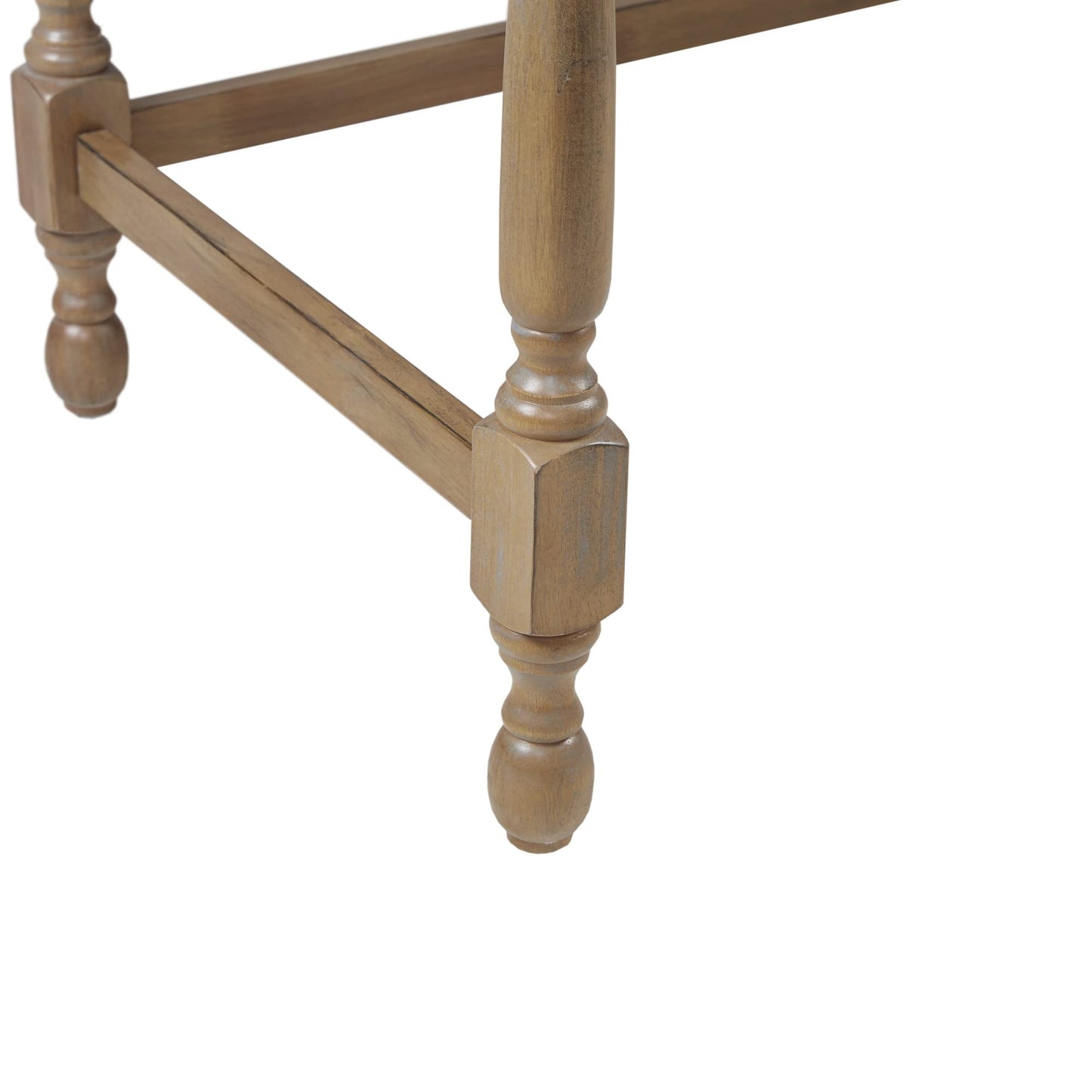 Martha Stewart Tabitha Solid Wood Writing Table with Metal Glides Drawer for Storage, Living Room Furniture, Home Office Small Computer Desk, Turned Legs, Natural