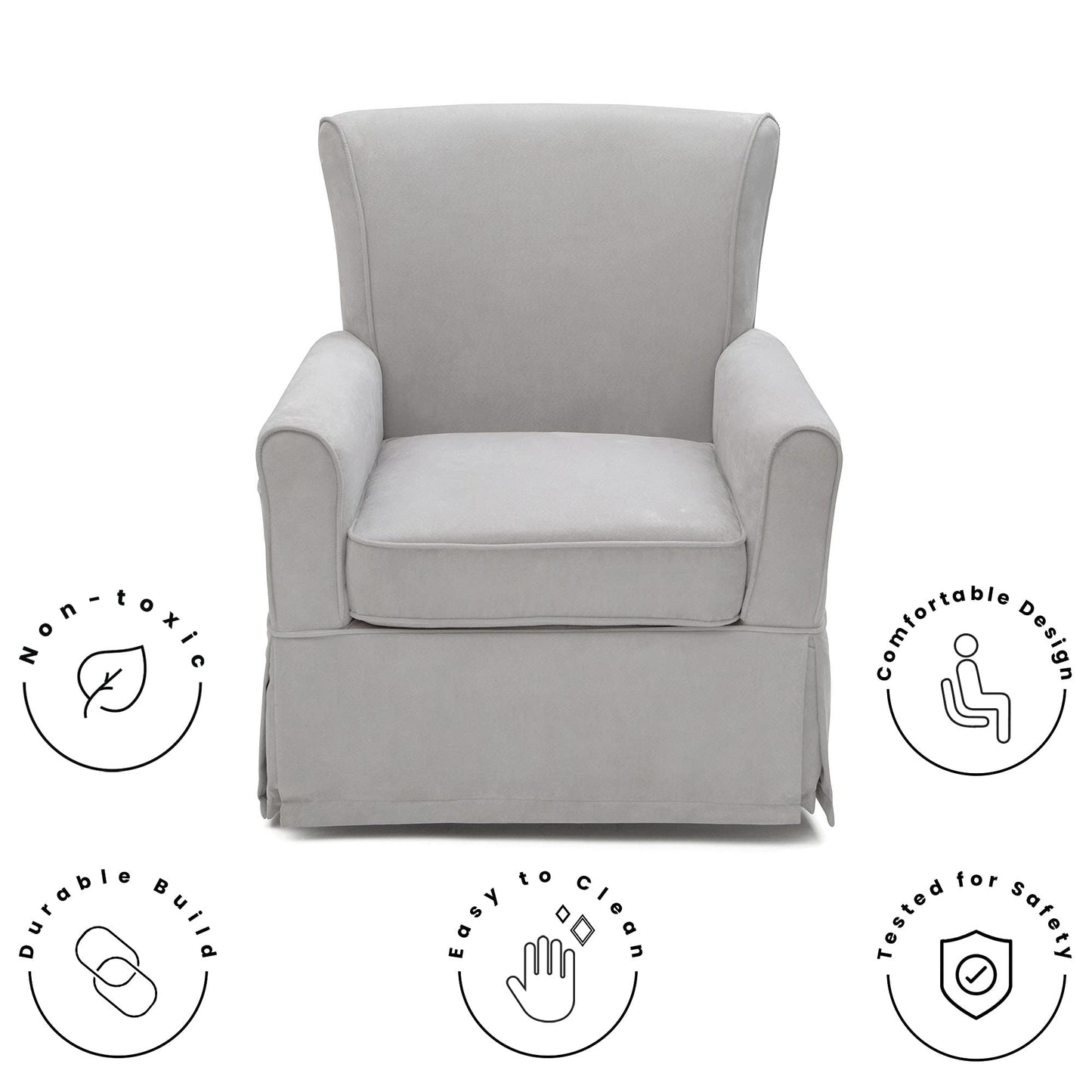 Delta Children Benbridge Glider Swivel Rocker Chair, Dove Grey