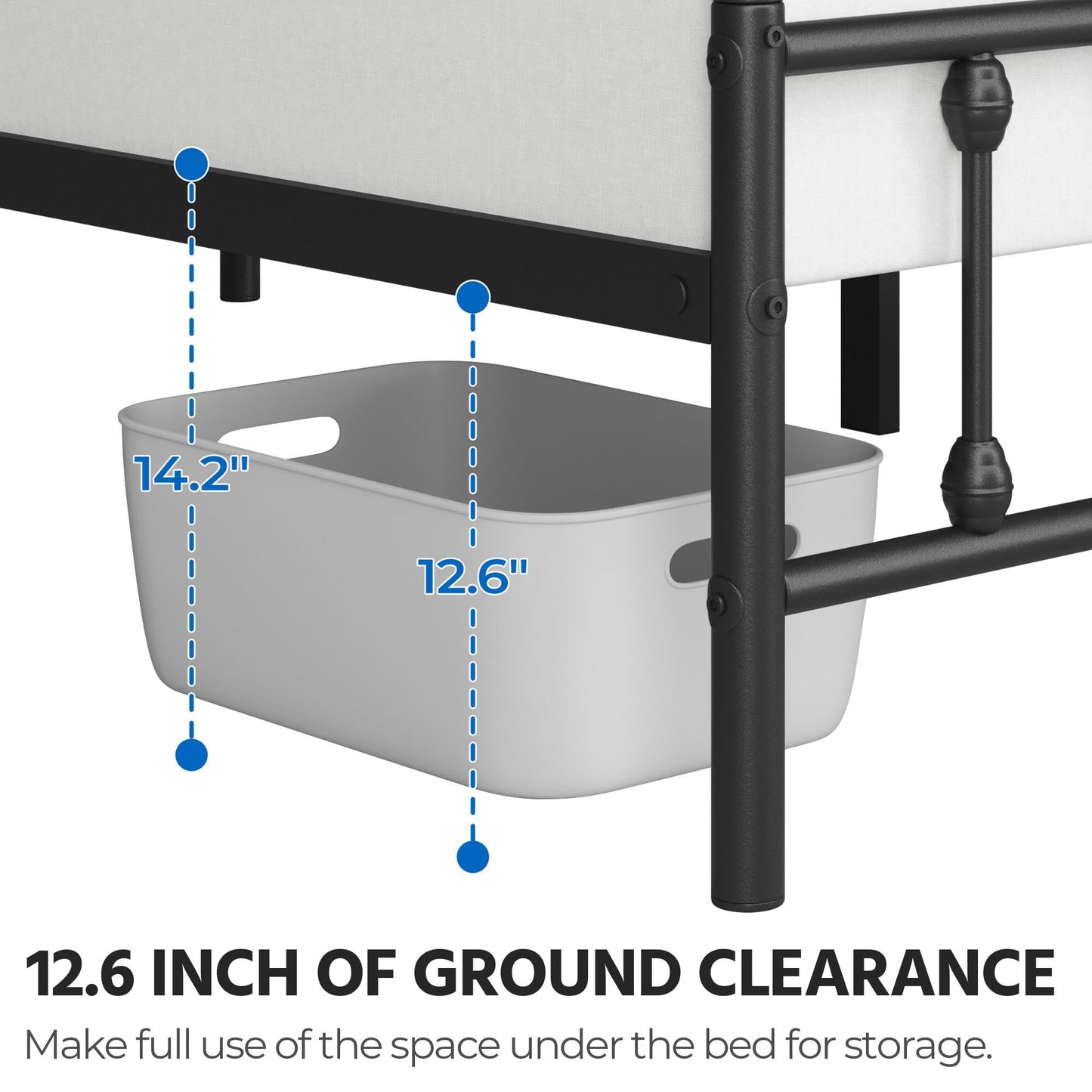 Yaheetech Classic Metal Platform Bed Frame Mattress Foundation with Victorian Style Iron-Art Headboard/Footboard/Under Bed Storage/No Box Spring Needed/Twin Size Black