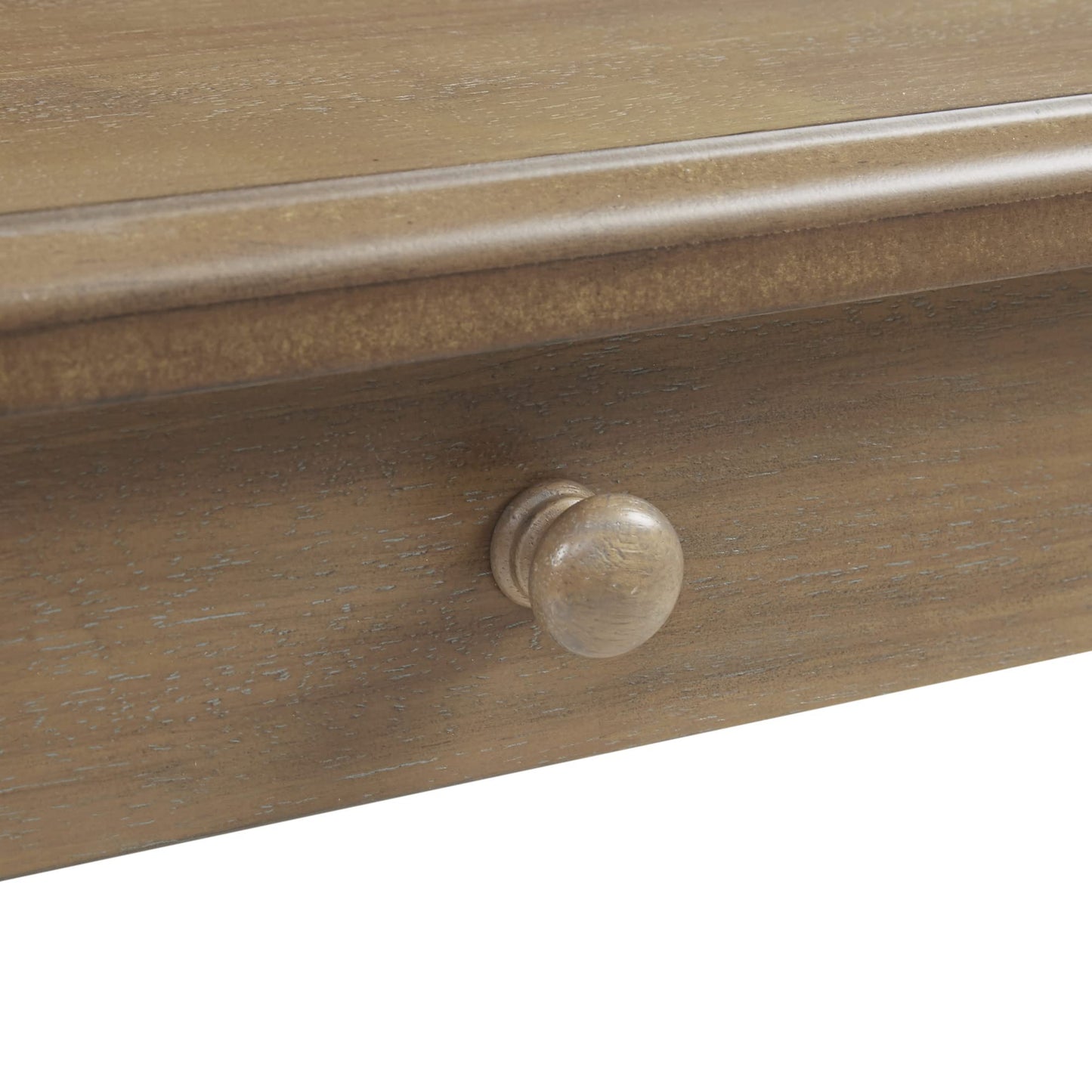 Martha Stewart Tabitha Solid Wood Writing Table with Metal Glides Drawer for Storage, Living Room Furniture, Home Office Small Computer Desk, Turned Legs, Natural