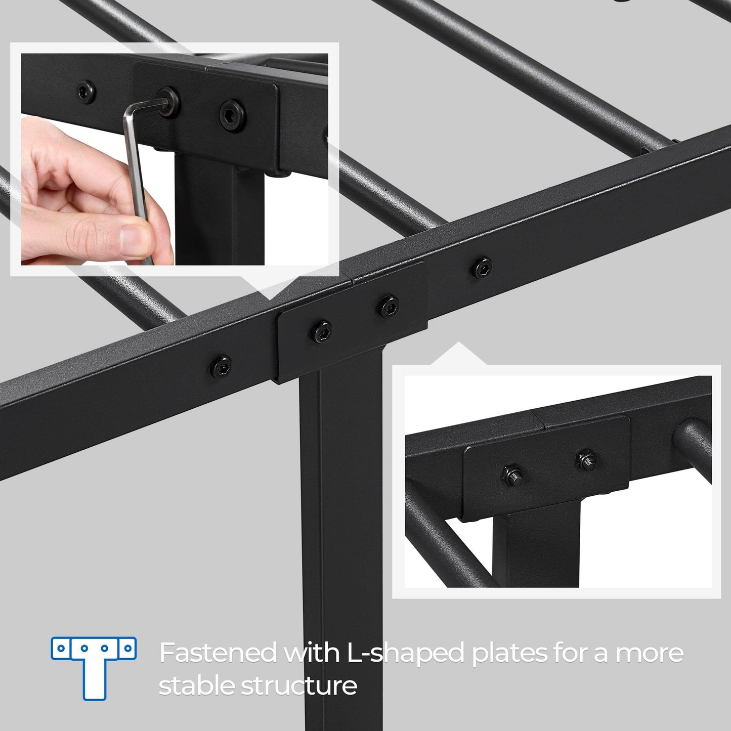 Yaheetech Classic Metal Platform Bed Frame Mattress Foundation with Victorian Style Iron-Art Headboard/Footboard/Under Bed Storage/No Box Spring Needed/Twin Size Black