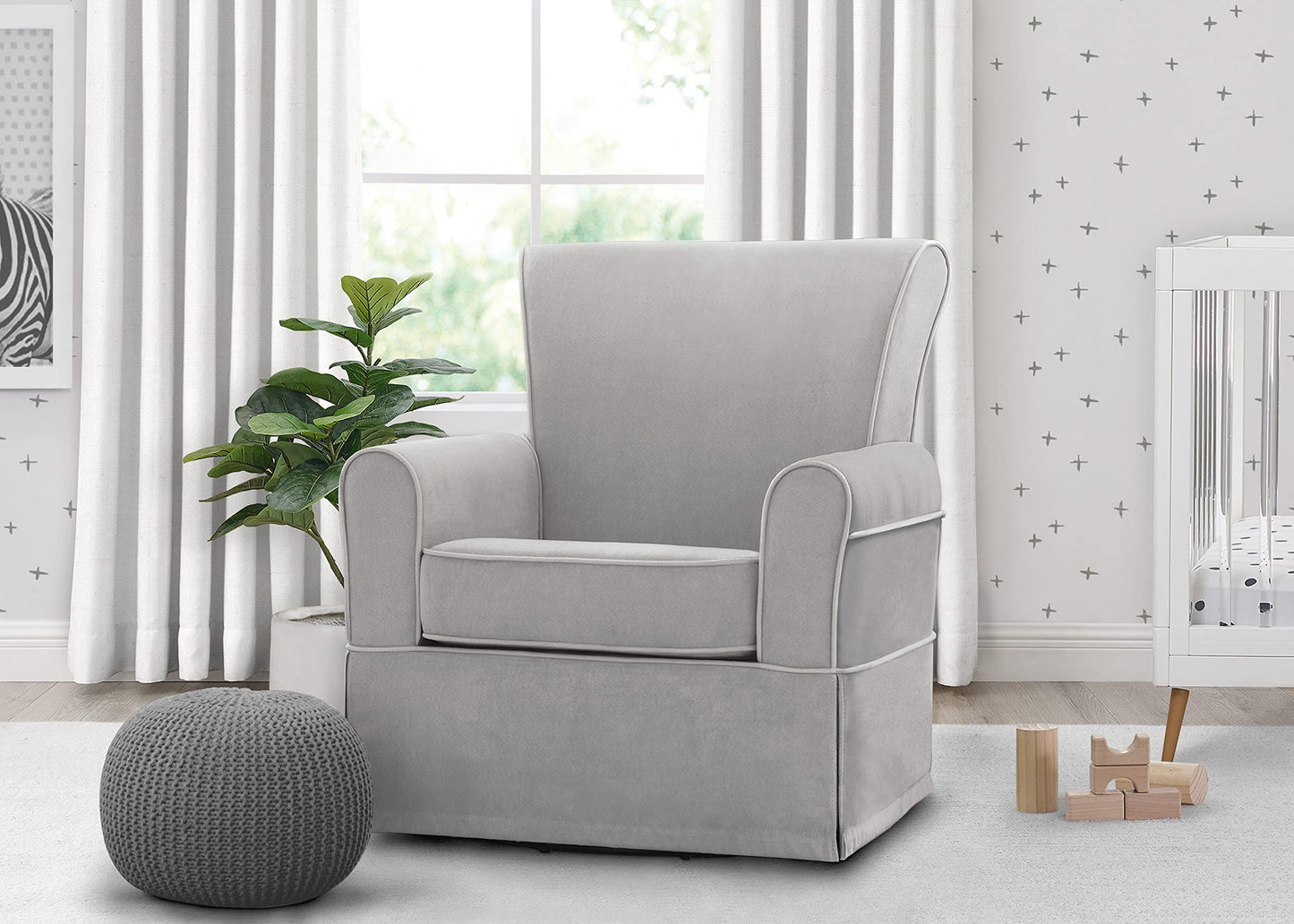 Delta Children Benbridge Glider Swivel Rocker Chair, Dove Grey