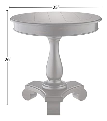 Roundhill Furniture Rene Round Wood Pedestal Side Table, Black