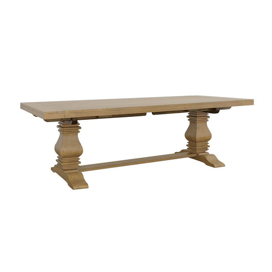 Coaster Home Furnishings - Florence - Pine Wood - Farmhouse Rectangular Dining Table with 2 Removable Leaves and Double Pedestal Base - Dining Room & Kitchen - 126 Inch - Rustic Honey - 180201