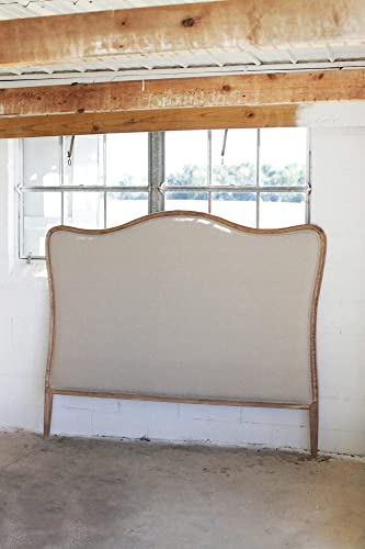 Creative Co-Op Oak & Linen King Size Headboard