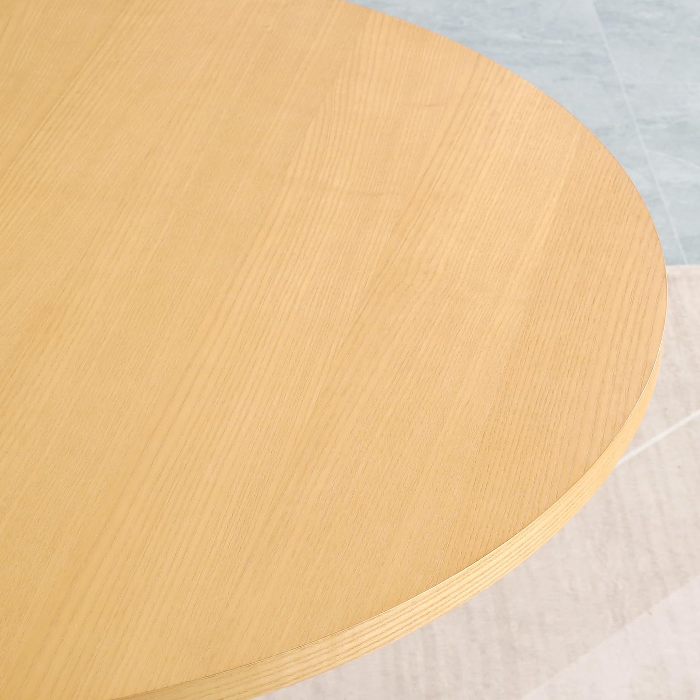 Round Dining Table for 4, Pedestal Kitchen Table Farmhouse Dinner Table, Modern Kitchen Table with Solid Wood Base for Dining Room Kitchen, Living Room, 47''L x 47''W x 29.9''H