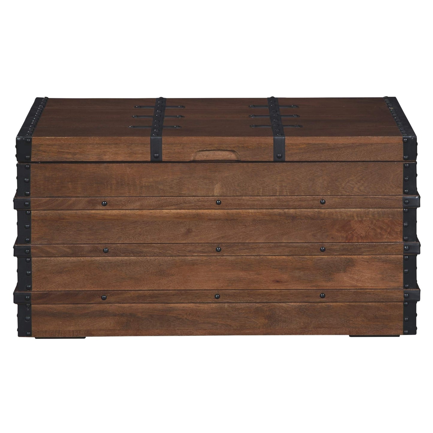 Signature Design by Ashley Kettleby Vintage Wood Storage Trunk or Coffee Table with Lift Top 19", Brown