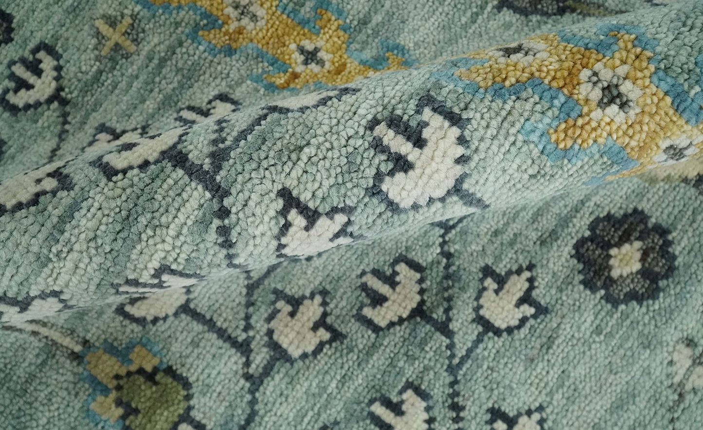 Artisan's Arc Traditional Blue and Ivory Hand Knotted Vintage Wool Area Rug | CP563 (8x10)
