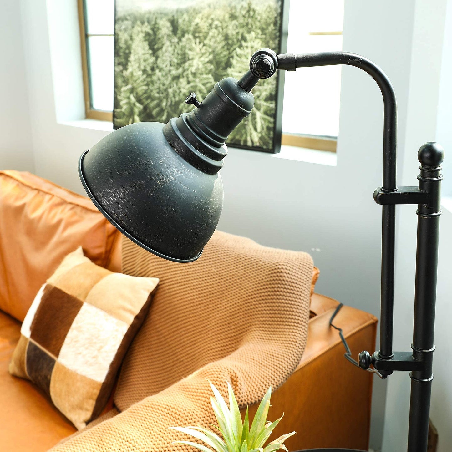 VONLUCE Rustic Desk Lamp Black Adjustable, Industrial Style Metal Task Lamp 25"-29", Vintage Work Lamp, Farmhouse Reading Lamp in Aged Bronze Finish, ETL Certificate