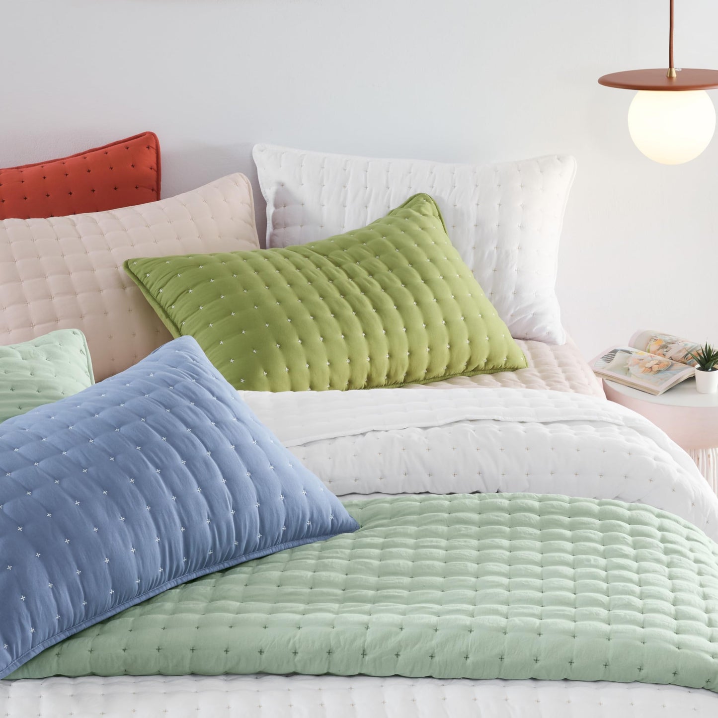 WDCOZY Navy Blue Queen Size Quilt Bedding Sets with Pillow Shams, Lightweight Soft Bedspread Coverlet, Quilted Blanket Thin Comforter Bed Cover, All Season Summer Spring, 3 Pieces, 90x90 inches