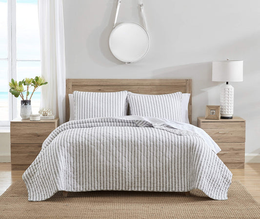 Stone Cottage | Willow Way Collection | Quilt Set - 100% Cotton, Ultra-Soft & Reversible Bedding with Matching Sham, Pre-Washed for Extra Comfort, Twin, Grey