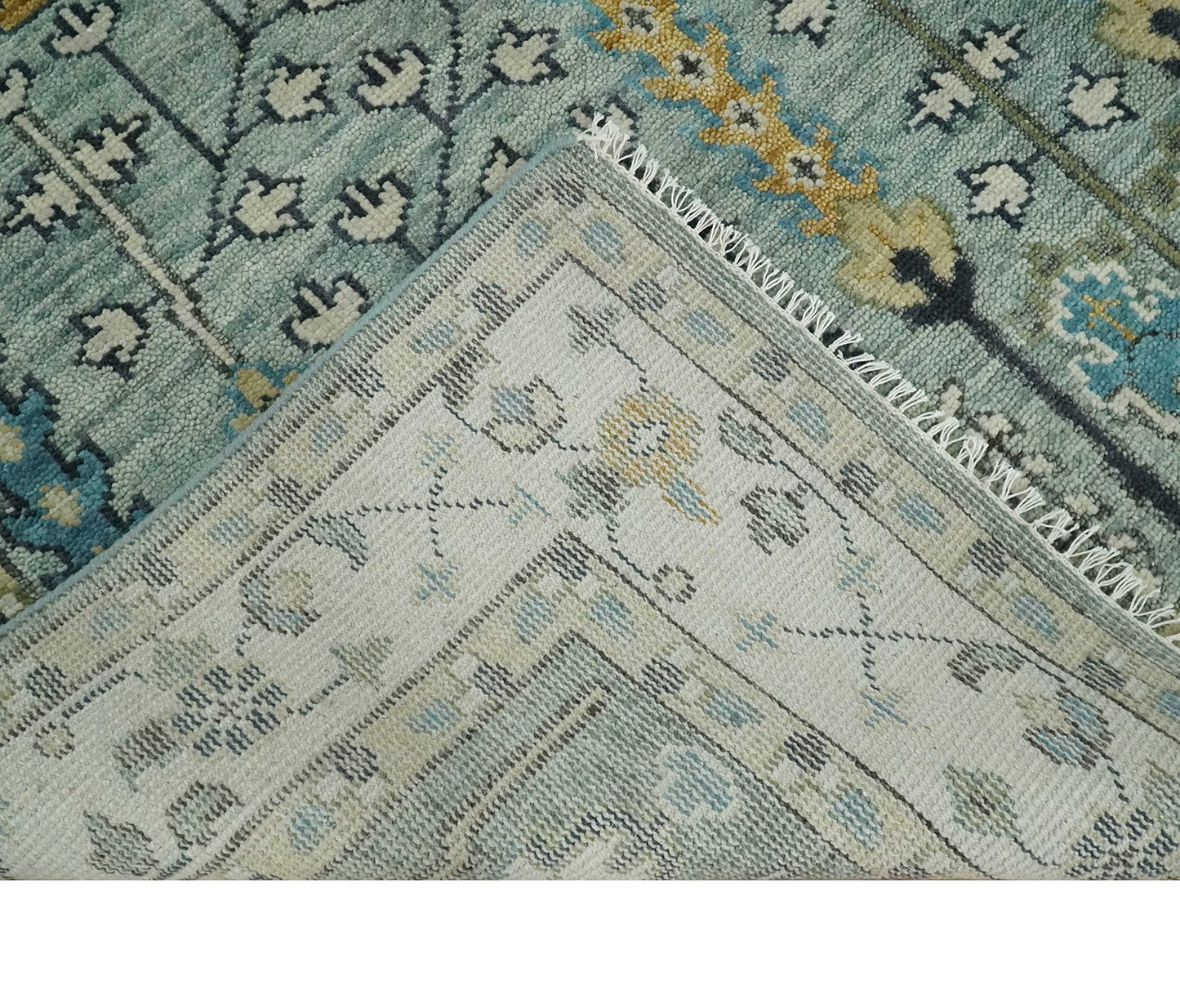 Artisan's Arc Traditional Blue and Ivory Hand Knotted Vintage Wool Area Rug | CP563 (8x10)