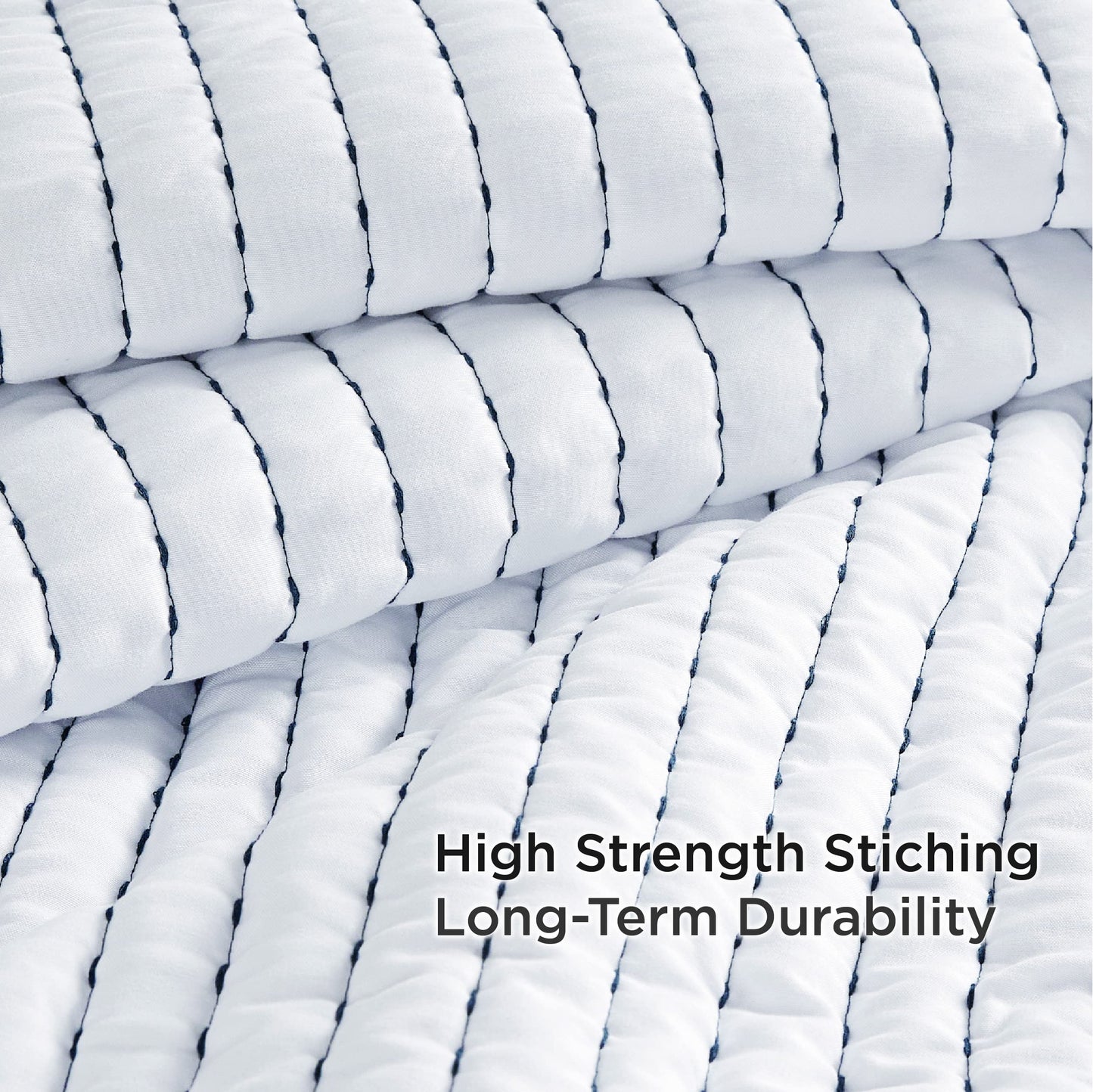 Bedsure White Bedspread Coverlet Queen Size - Lightweight Soft Quilt Bedding Set for All Seasons, Corduroy Pattern Quilt Set, 3 Pieces, 1 Quilt (90"x96") & 2 Pillow Shams (20"x26"+2")
