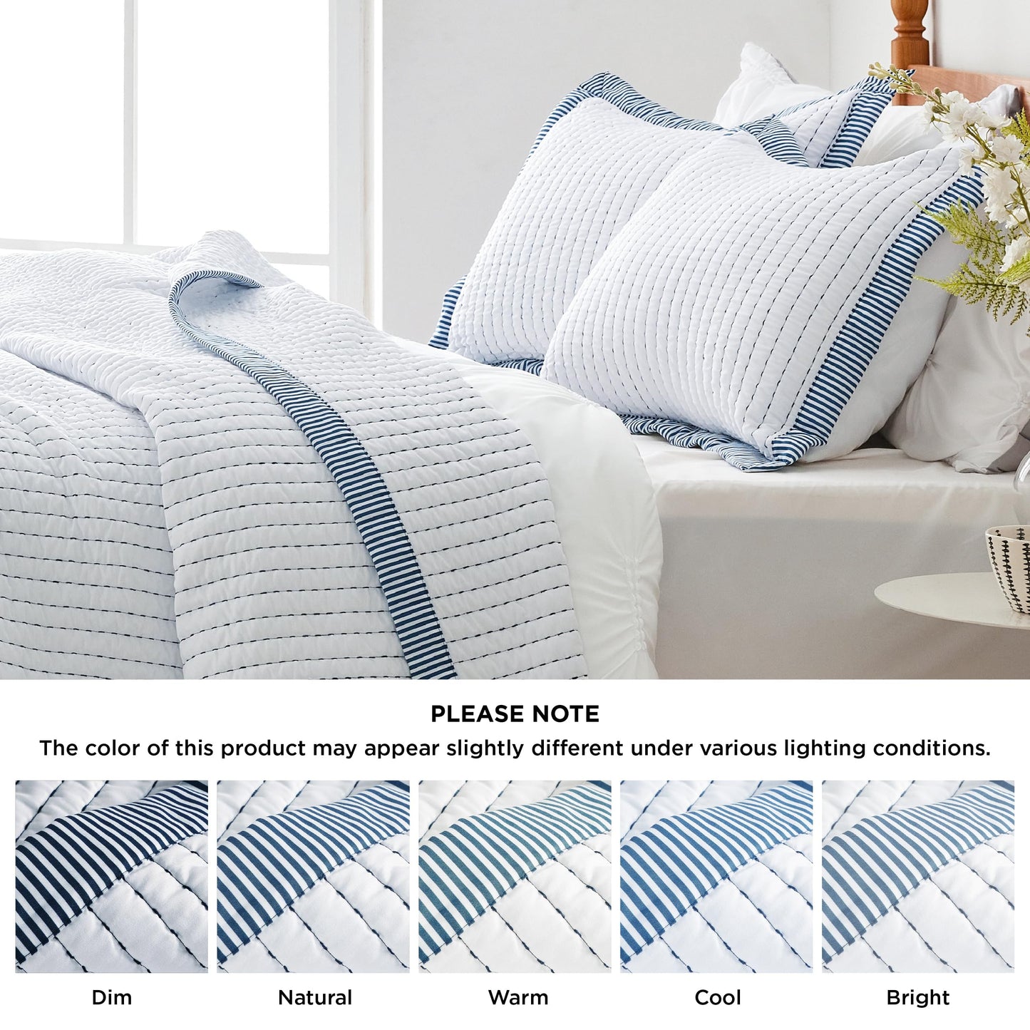 Bedsure White Bedspread Coverlet Queen Size - Lightweight Soft Quilt Bedding Set for All Seasons, Corduroy Pattern Quilt Set, 3 Pieces, 1 Quilt (90"x96") & 2 Pillow Shams (20"x26"+2")